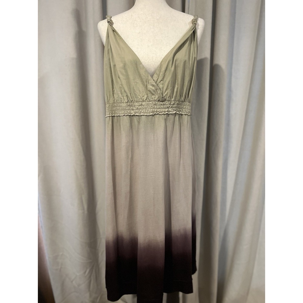 Calvin Klein Summer Dress Size 0x Green Tan Purple Msrp $99.50 NWT